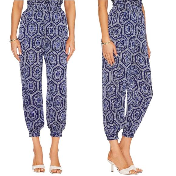 MISA Los Angeles Noomi Pants Size XS Lapis Tile Blue Boho Printed Joggers NWOT - Picture 10 of 10